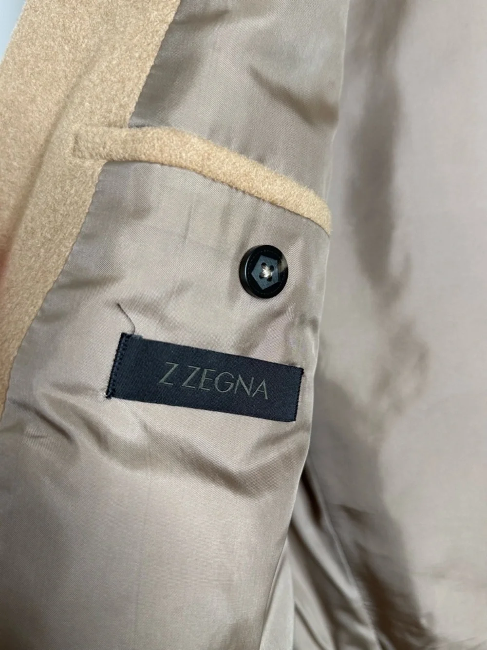 Z Zegna Camel/Taupe Wool-Blend Coat - Picture 7 of 9